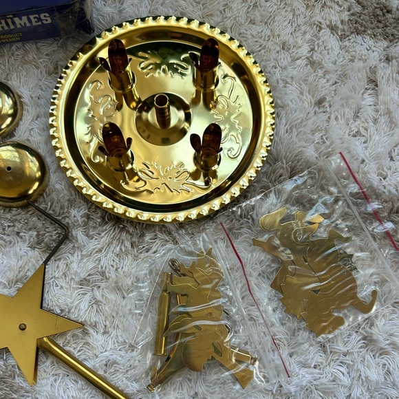 New in box Vintage Swedish Angel Party Chimes Christmas Decor Kitschy Gold MCM - Picture 5 of 12